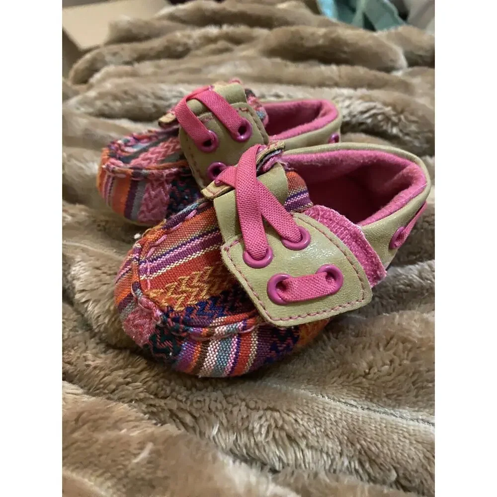 Blazin Roxx Infants Baby Bucker Olivia Pink Boat Shoes Loafers Striped Girls